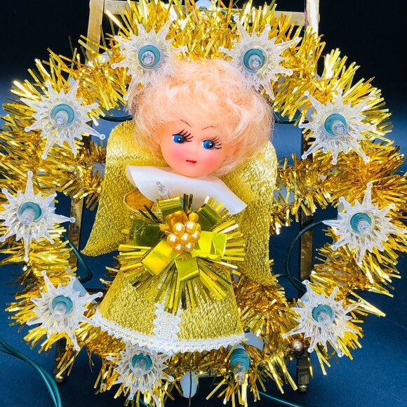 Christmas Kitsch Halo Angel Window Hanging Illuminated Ornament Vintage Plug In - Picture 2 of 10